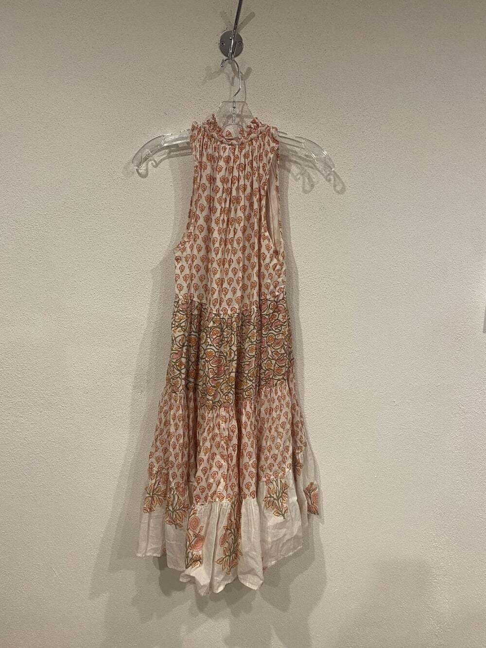 Ro's Garden Sofie Dress Womens XS White Floral Tiered Midi Boho Swing Sundress - Picture 4 of 4